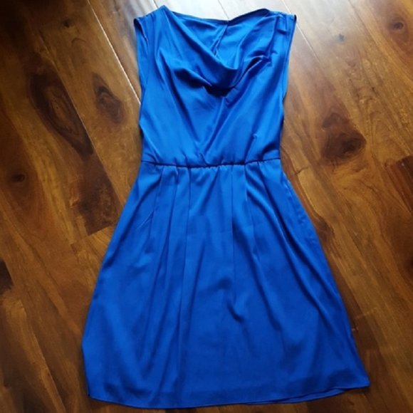 Catherine Malandrino Calypso Blue Delilah Cowl Dress Sz 8 - Picture 5 of 9